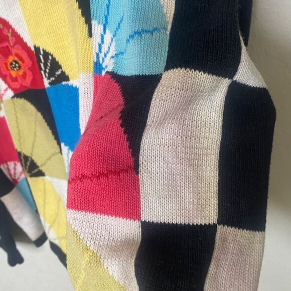 Vtg 90s Susan Bristol Embroidery Cardigan Sweater Womens Size M Colorful Patchwo - Picture 9 of 15